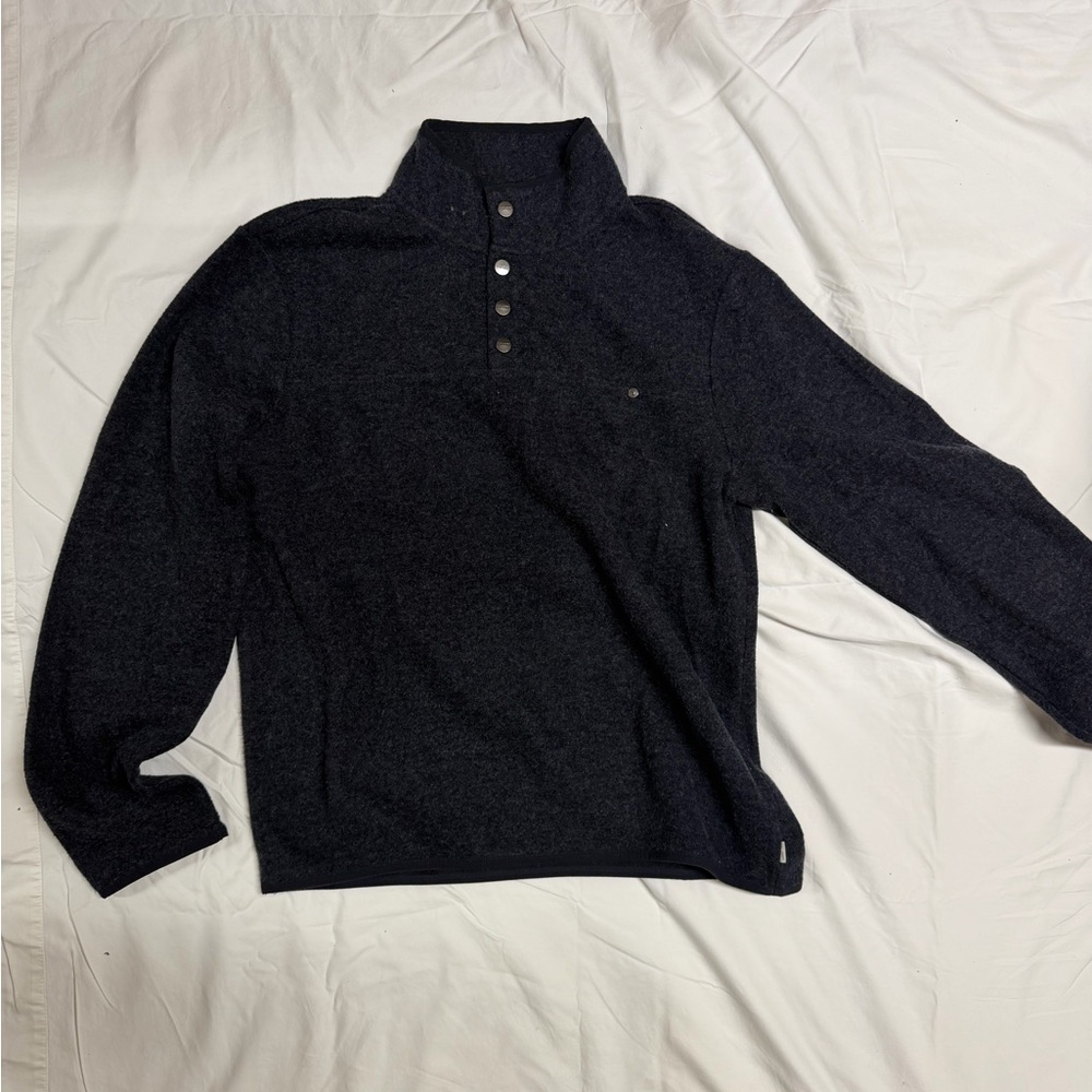 Vuori Men's Navy 1/4 Button Popover Sweater